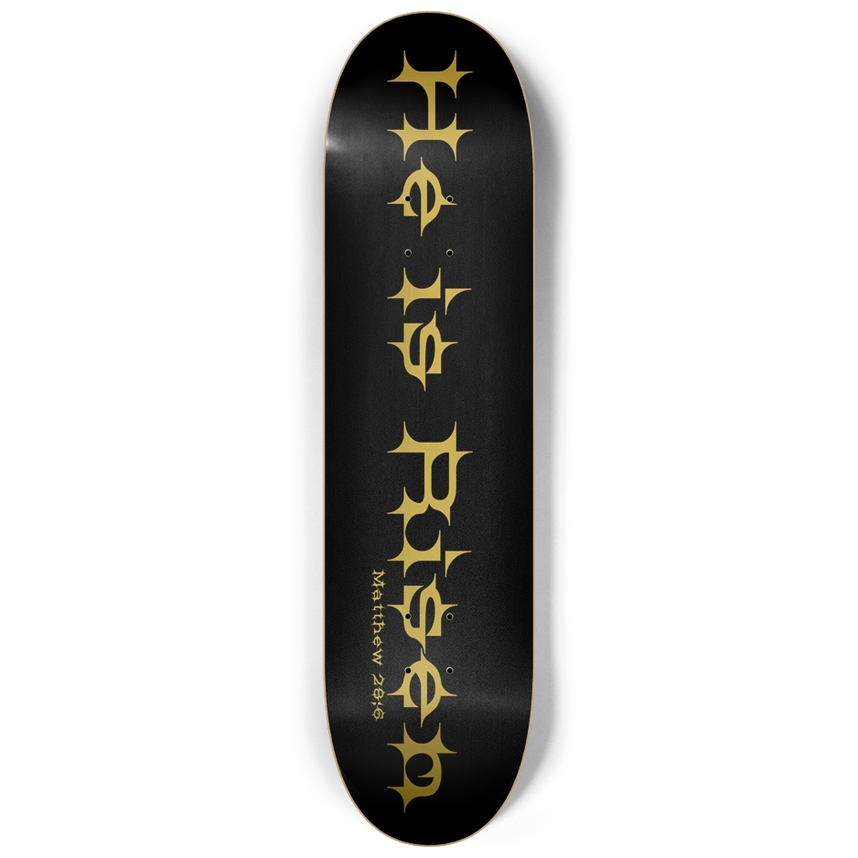 H.I.R. - Black Skate Deck Gold foil 8.25