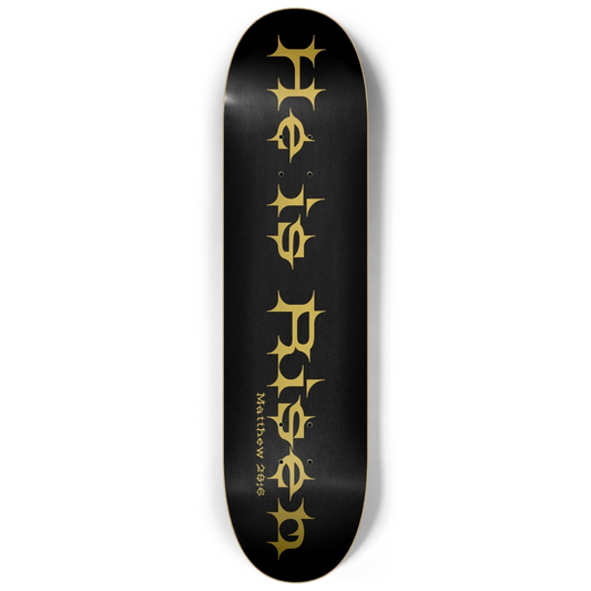 H.I.R. - Black Skate Deck Gold foil 8.25
